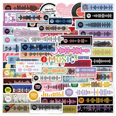 68pcs Music Code Sticker for DIY Luggage Laptop Phone Case Waterproof