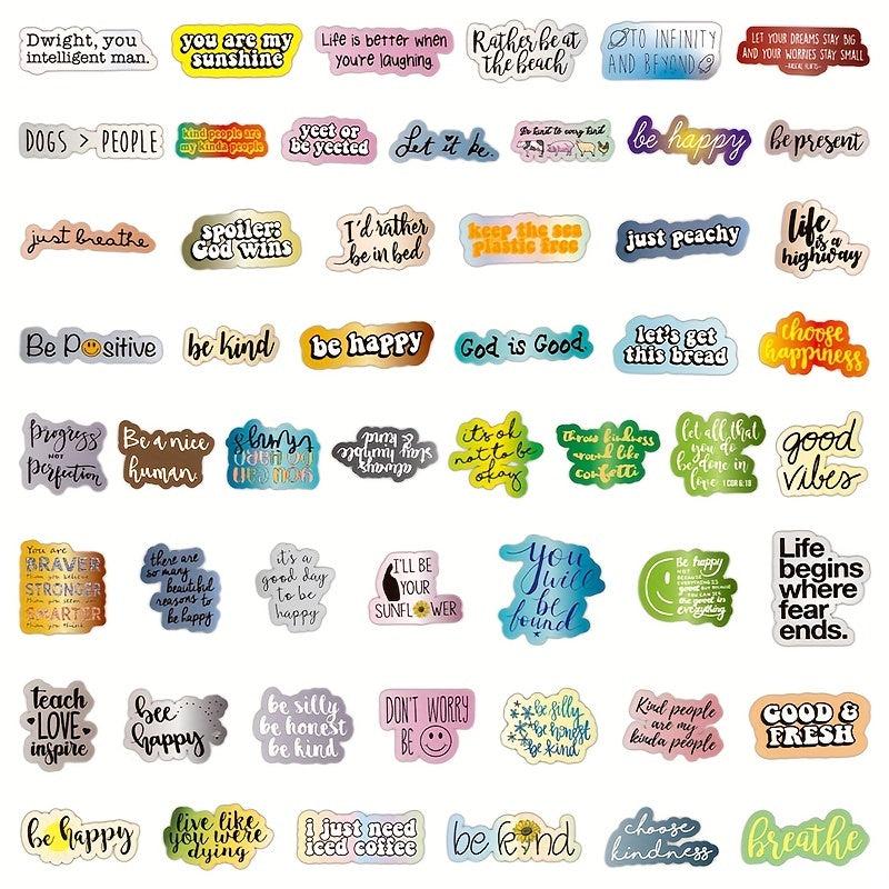 50pcs Inspirational Reward Motivational Stickers Waterproof Vinyl