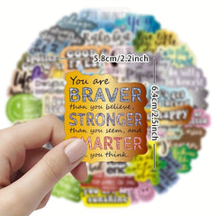 50pcs Inspirational Reward Motivational Stickers Waterproof Vinyl