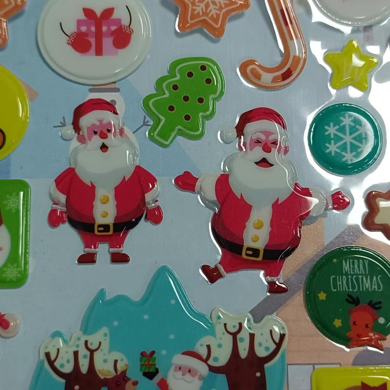 Christmas 3D Bubble Stickers Adhesive Puffy Stickers DIY Diary Stationer