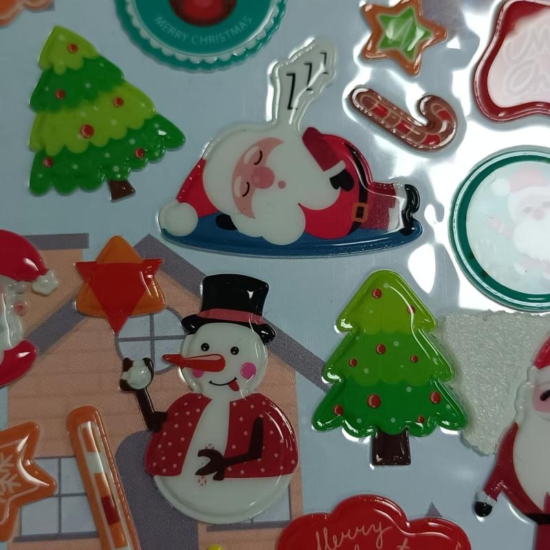 Christmas 3D Bubble Stickers Adhesive Puffy Stickers DIY Diary Stationer