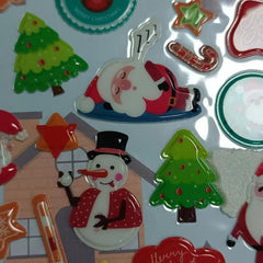 Christmas 3D Bubble Stickers Adhesive Puffy Stickers DIY Diary Stationer