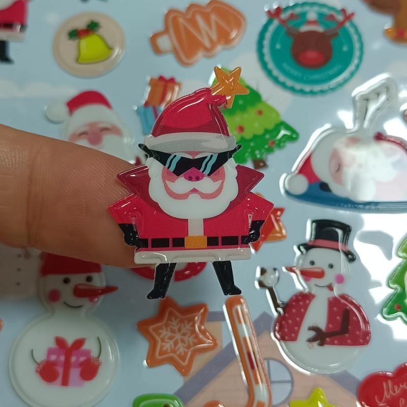 Christmas 3D Bubble Stickers Adhesive Puffy Stickers DIY Diary Stationer