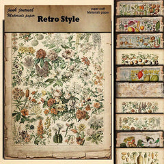 10 Sheets Plant Pages Material Paper Retro Insect Journal DIY Gift Women Adults