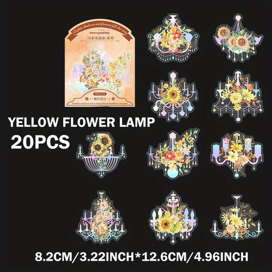 20pcs Vintage Waterproof Dream Lamps Stickers for DIY Decor Scrapbooking