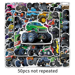 50pcs Waterproof Big Truck Doodle Stickers for Decoration