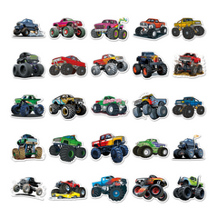 50pcs Waterproof Big Truck Doodle Stickers for Decoration