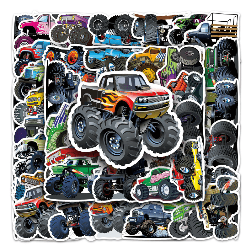 50pcs Waterproof Big Truck Doodle Stickers for Decoration