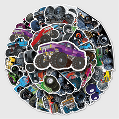 50pcs Waterproof Big Truck Doodle Stickers for Decoration