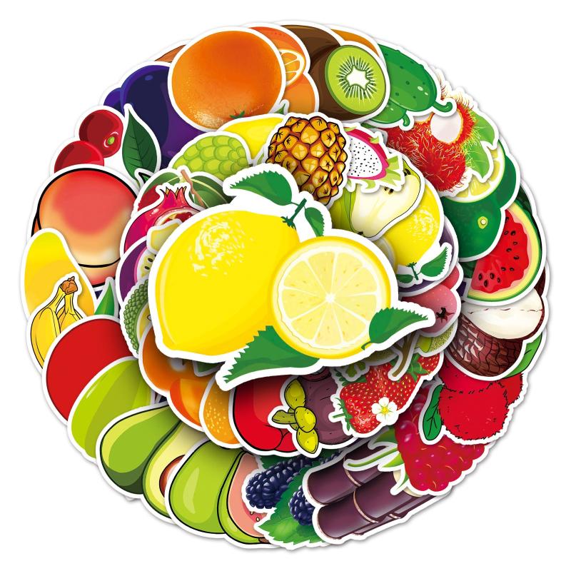 50pcs Fruit Food Love Doodle Aesthetics Funny Stickers Pack For Adults Teens