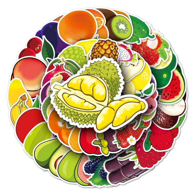 50pcs Fruit Food Love Doodle Aesthetics Funny Stickers Pack For Adults Teens
