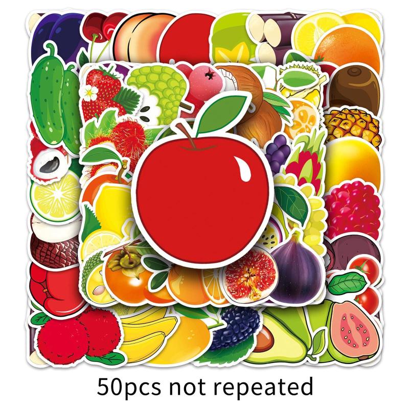 50pcs Fruit Food Love Doodle Aesthetics Funny Stickers Pack For Adults Teens