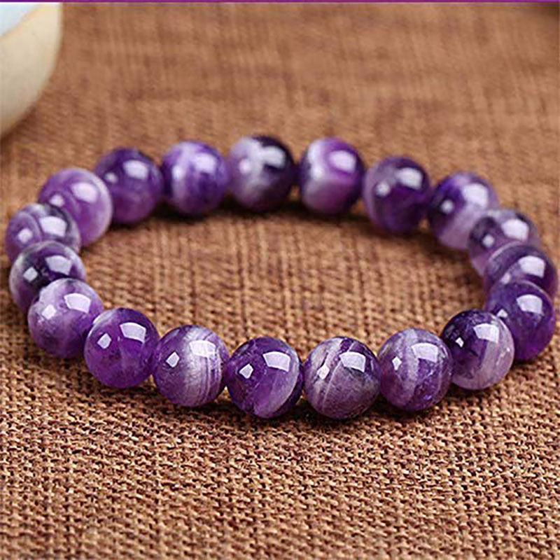 Natural Semi Precious Gemstone Round Beads Stretch Yoga Bracelet