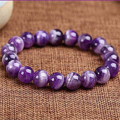 Natural Semi Precious Gemstone Round Beads Stretch Yoga Bracelet