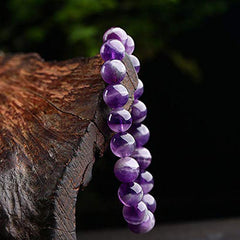 Natural Semi Precious Gemstone Round Beads Stretch Yoga Bracelet