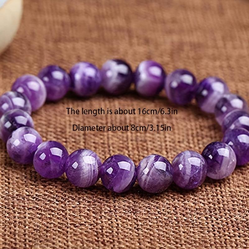 Natural Semi Precious Gemstone Round Beads Stretch Yoga Bracelet