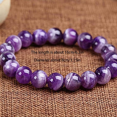 Natural Semi Precious Gemstone Round Beads Stretch Yoga Bracelet