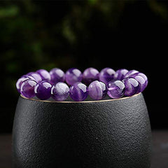 Natural Semi Precious Gemstone Round Beads Stretch Yoga Bracelet
