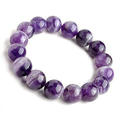 Natural Semi Precious Gemstone Round Beads Stretch Yoga Bracelet