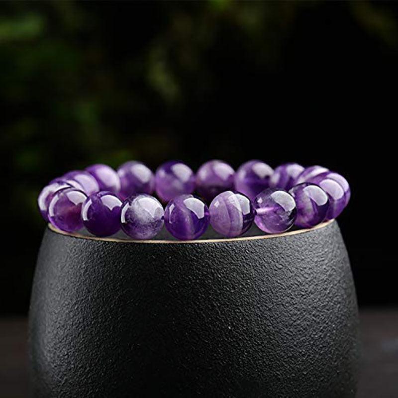 Natural Semi Precious Gemstone Round Beads Stretch Yoga Bracelet
