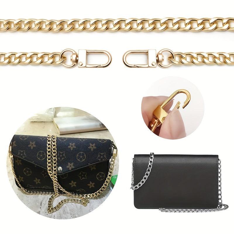 DIY Iron Flat Chain Wallet Crossbody Shoulder Strap with Metal Buckle Gold