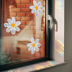 Colorful Daisy Butterfly Lotus Mermaid Sunlight Double Sided Static Window Stick