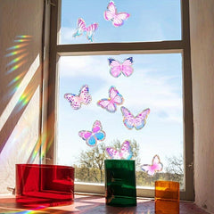 Colorful Daisy Butterfly Lotus Mermaid Sunlight Double Sided Static Window Stick