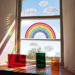 Colorful Daisy Butterfly Lotus Mermaid Sunlight Double Sided Static Window Stick