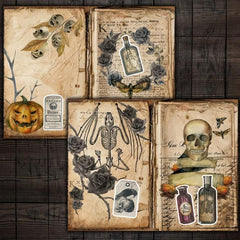 55pcs Vintage Halloween Wine Bottles Potion Labels Scrapbook Stickers