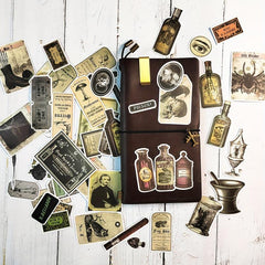 55pcs Vintage Halloween Wine Bottles Potion Labels Scrapbook Stickers