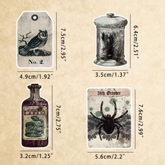 55pcs Vintage Halloween Wine Bottles Potion Labels Scrapbook Stickers