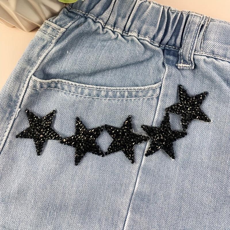 5pcs Crystal Rhinestone Adhesive Patches - Clothing Sewing Accessories