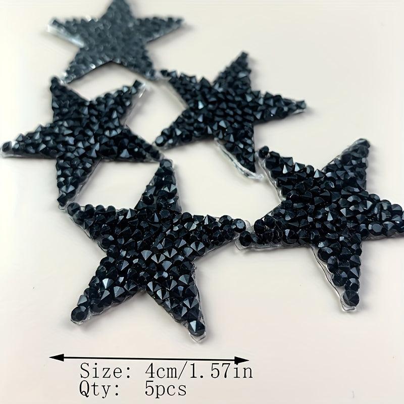 5pcs Crystal Rhinestone Adhesive Patches - Clothing Sewing Accessories