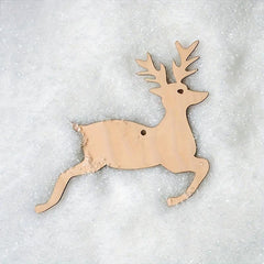 10pcs Christmas Elk Shaped Wood Cutouts DIY Crafts Tree Deer Wooden Tags