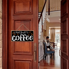 Coffee Hanging Wall Art Decorative Wood Sign Home Decor