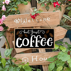 Coffee Hanging Wall Art Decorative Wood Sign Home Decor