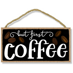 Coffee Hanging Wall Art Decorative Wood Sign Home Decor