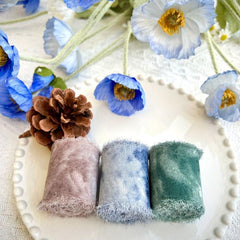 Chiffon Ribbon Wool Lace Bouquet Handcrafted Wedding Flowers