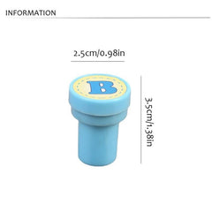 26pcs Alphabets Letters Round Stamp Number Self ink DIY Teaching Aids