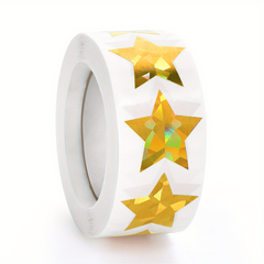 500 Golden Holographic Star Stickers 1inch Self-adhesive Kids Teens Adult