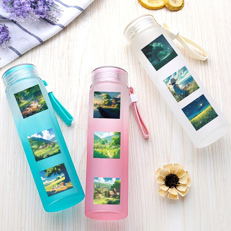 60pcs Outdoor Mountain Scene Stickers for Travel Map Hiking Outdo