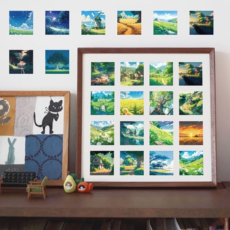 60pcs Outdoor Mountain Scene Stickers for Travel Map Hiking Outdo
