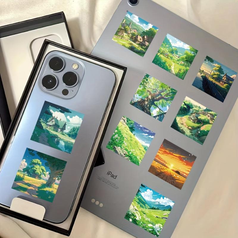 60pcs Outdoor Mountain Scene Stickers for Travel Map Hiking Outdo