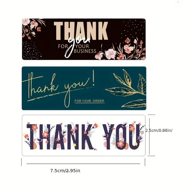 120pcs Floral Pattern Thank You Stickers Self adhesive Roll Stickers