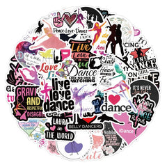 60pcs Cartoon Dance Stickers for DIY Phone Case Laptops Cars