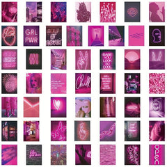 50pcs Pink Graffiti Series Waterproof Stickers for Motorcycle Laptop Cup DIY