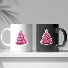 50pcs Pink Christmas Tree Stickers - Stationery Books Laptops Water Cups