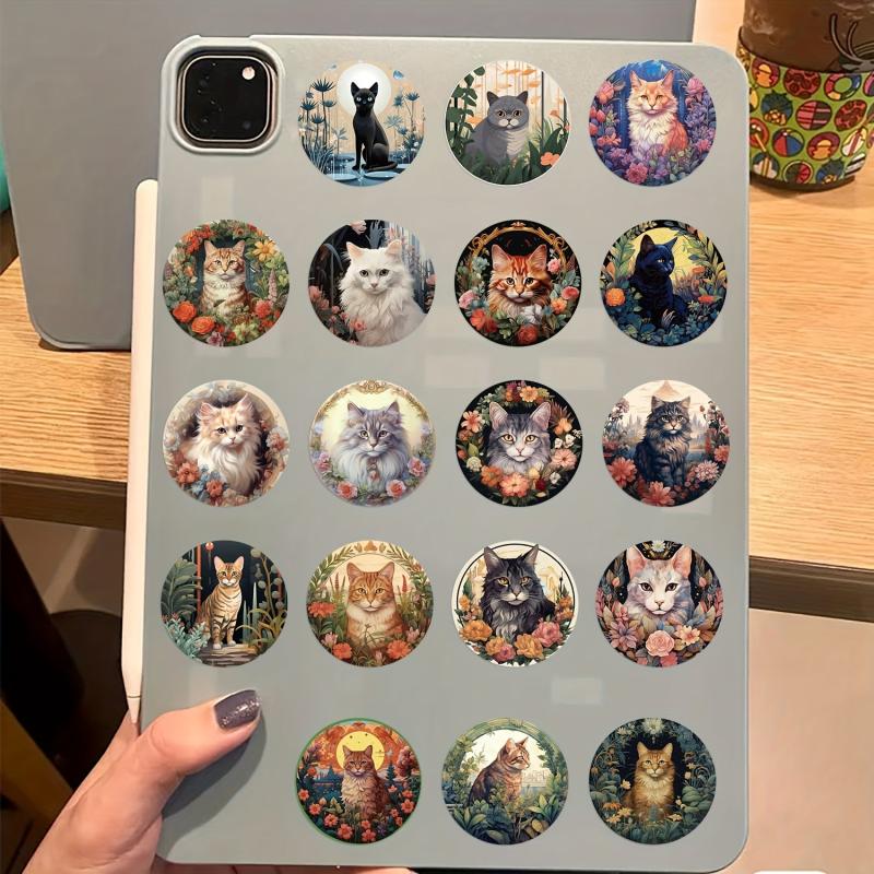 50 Cat Stickers Vinyl Waterproof Journaling Laptop Skate