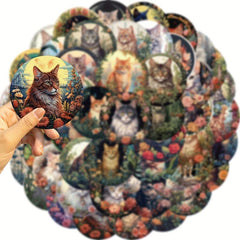 50 Cat Stickers Vinyl Waterproof Journaling Laptop Skate