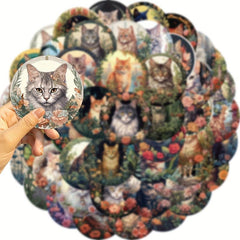 50 Cat Stickers Vinyl Waterproof Journaling Laptop Skate